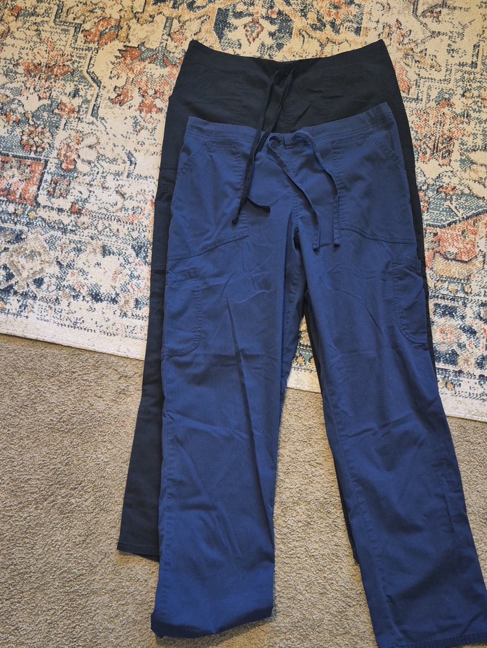 UA Scrubs Navy and Black Drawstring Cargo Joggers